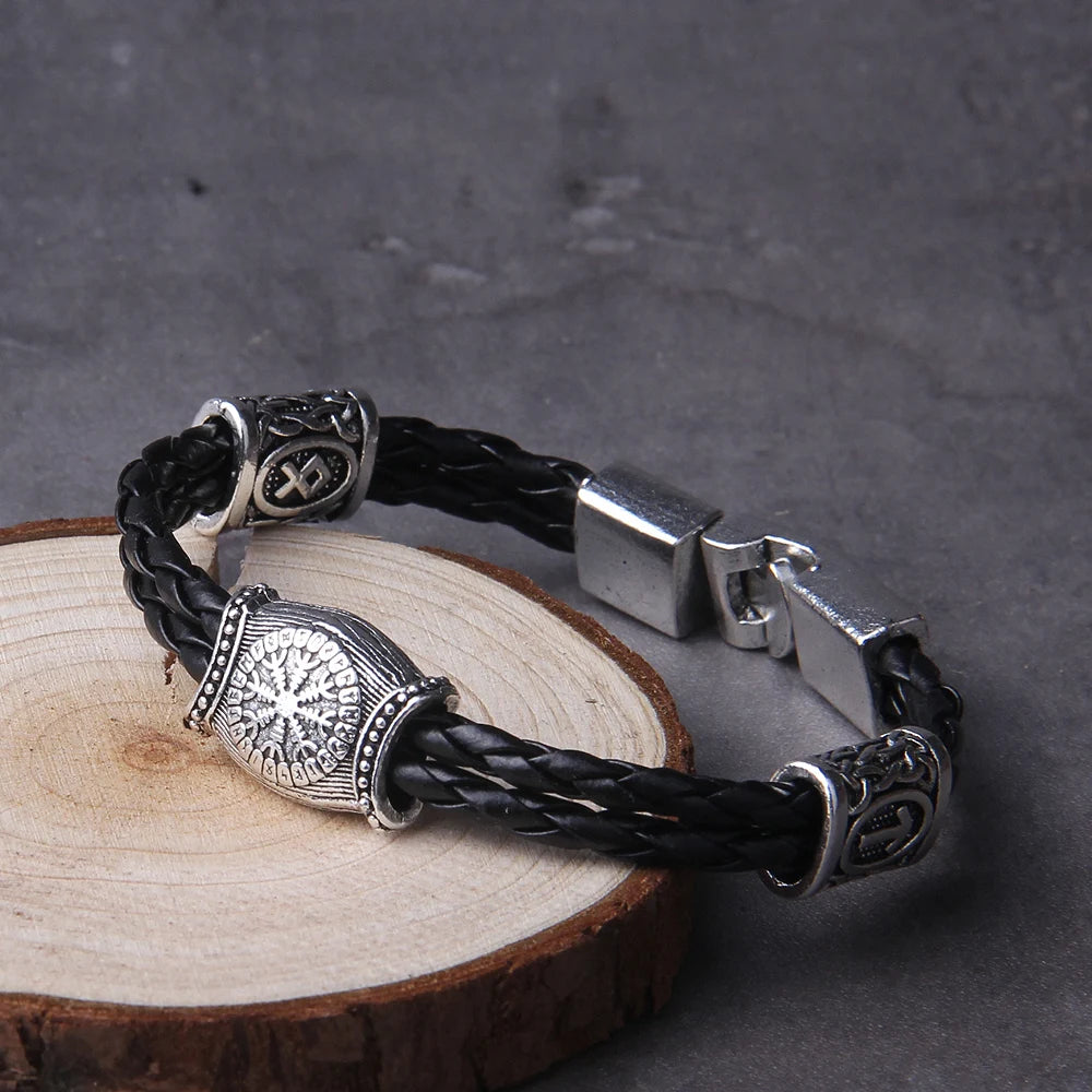 Nordic Amulet Runes Bracelet: Talisman Beads, Viking Symbols