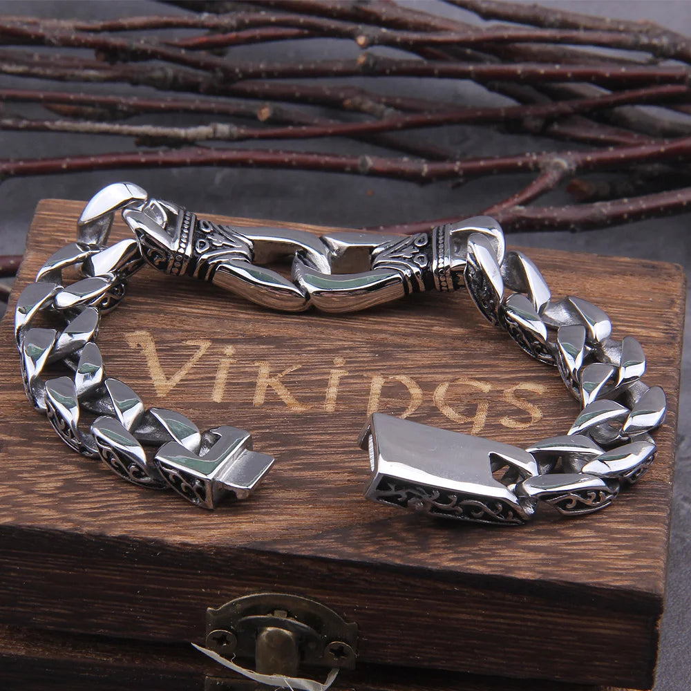 Viking Curb Link Bracelet – Heavy-Duty Stainless Steel Jewelry