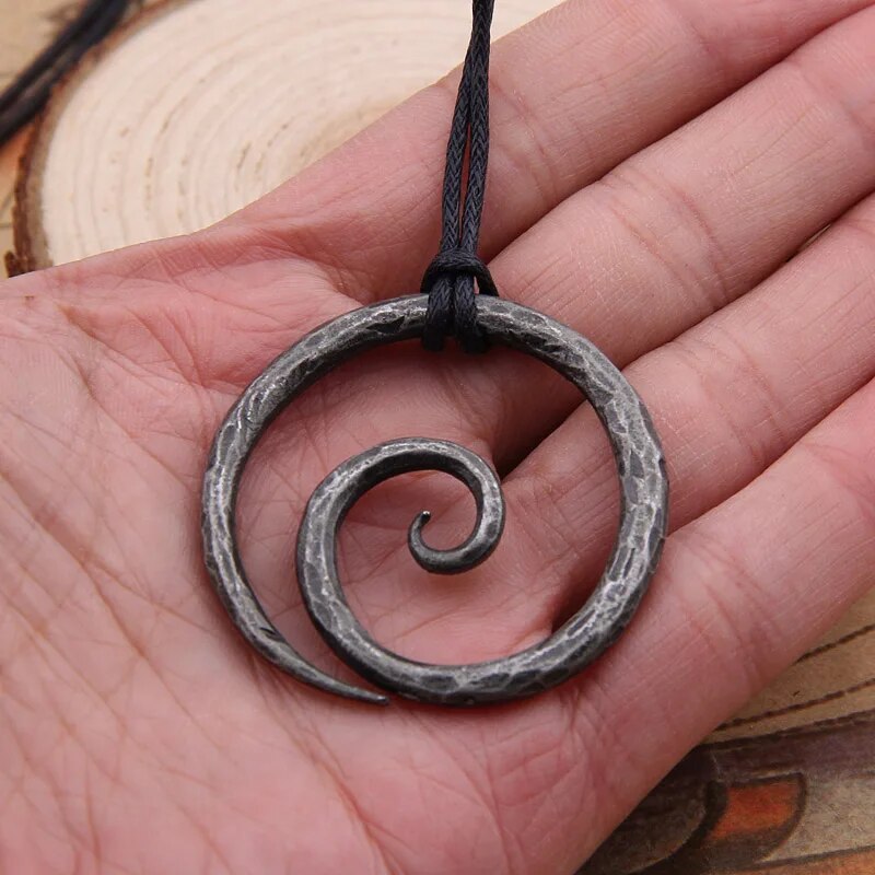 Iron Spiral Pendant Necklace