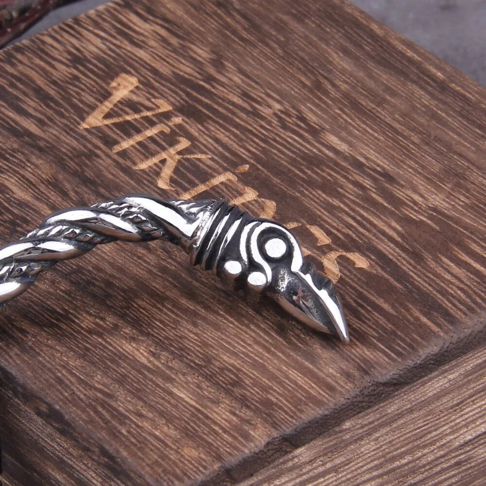 Norse Raven Bracelet – Solid Viking Cuff for Men