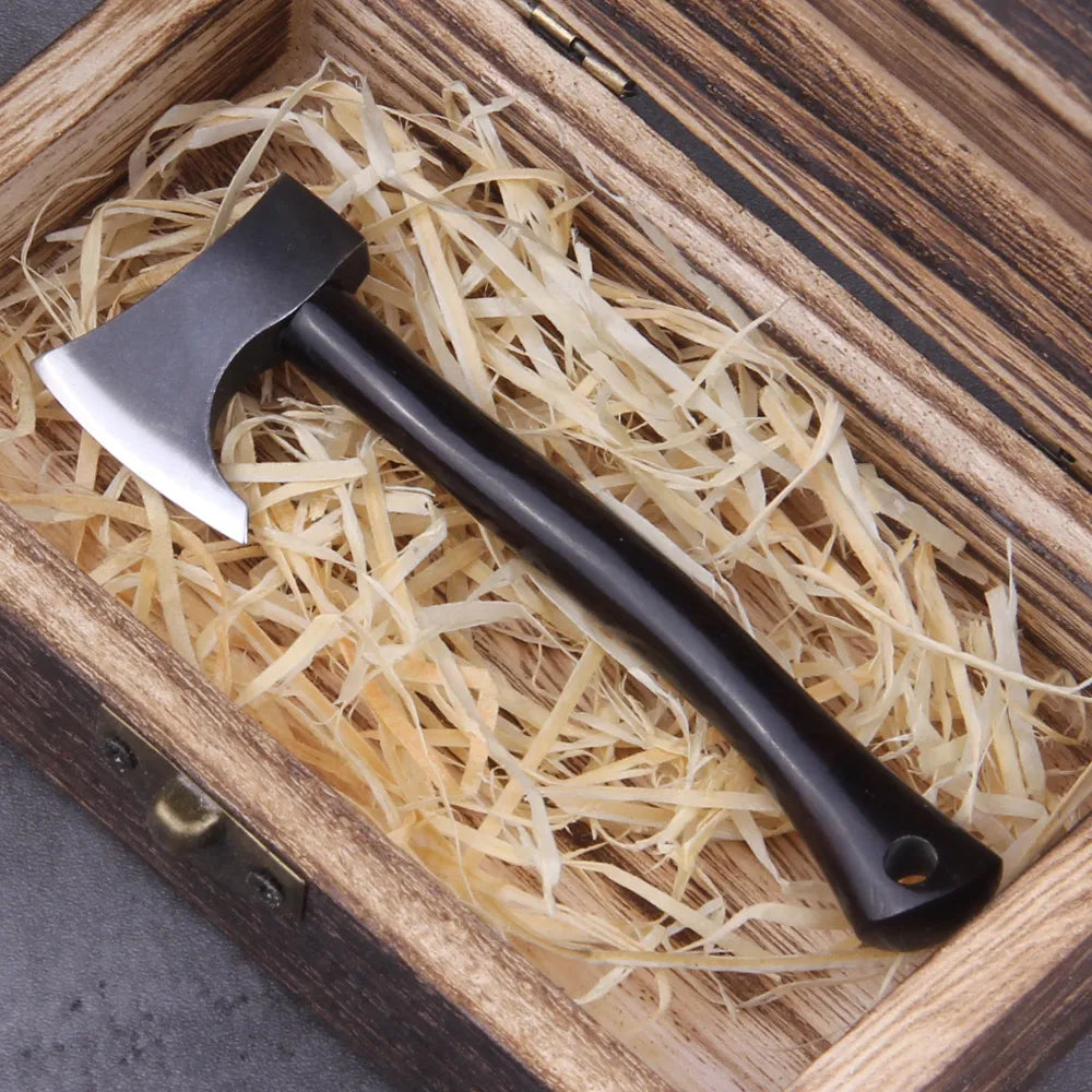 Mini Viking Axe: 10cm, Wooden Handle, Gift-Ready
