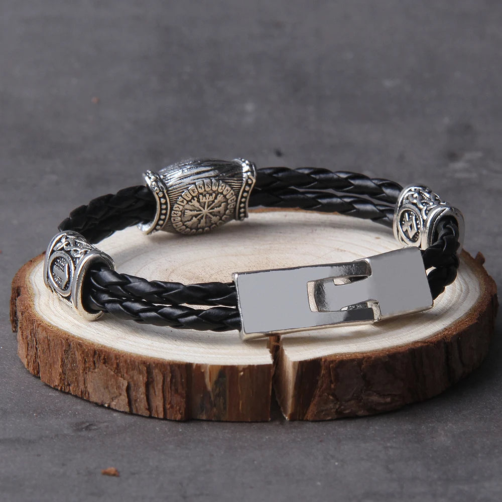 Nordic Amulet Runes Bracelet: Talisman Beads, Viking Symbols