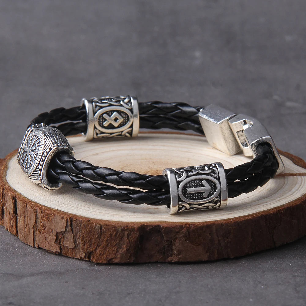 Nordic Amulet Runes Bracelet: Talisman Beads, Viking Symbols
