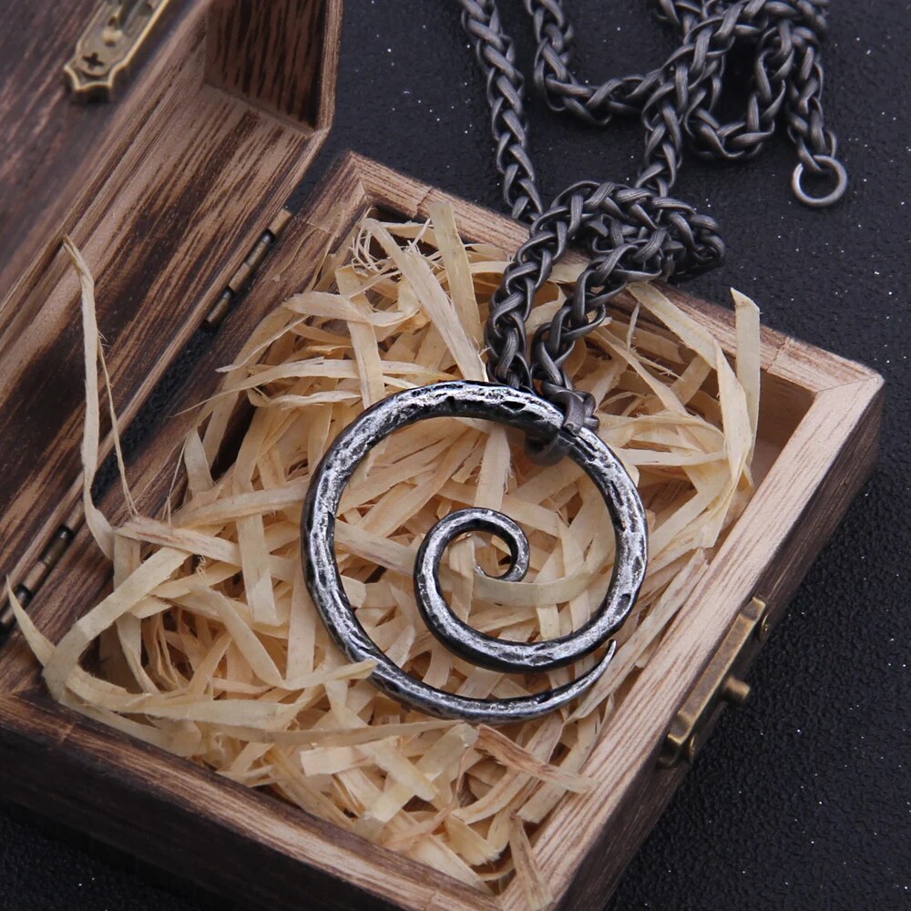 Iron Spiral Pendant Necklace