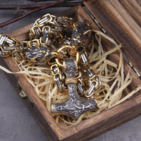 Hammer pendant mix with gold metal