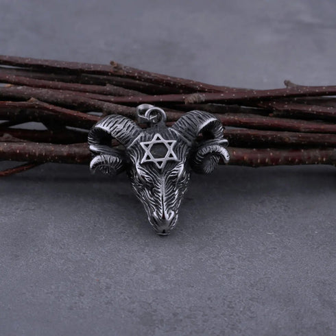 Retro Hexagram Sheep Head Pendant