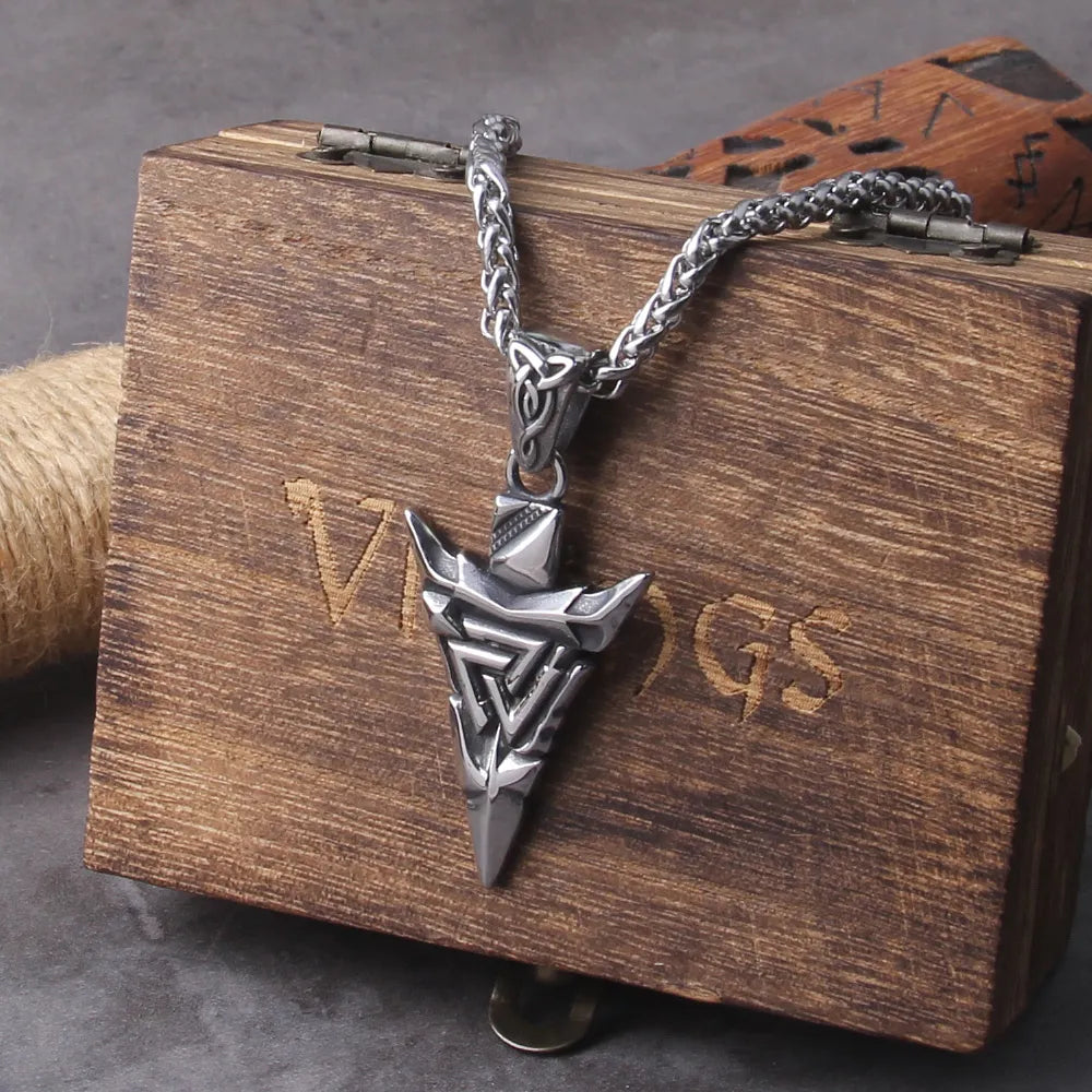 Odin's Spearhead Pendant – Valknut Rune