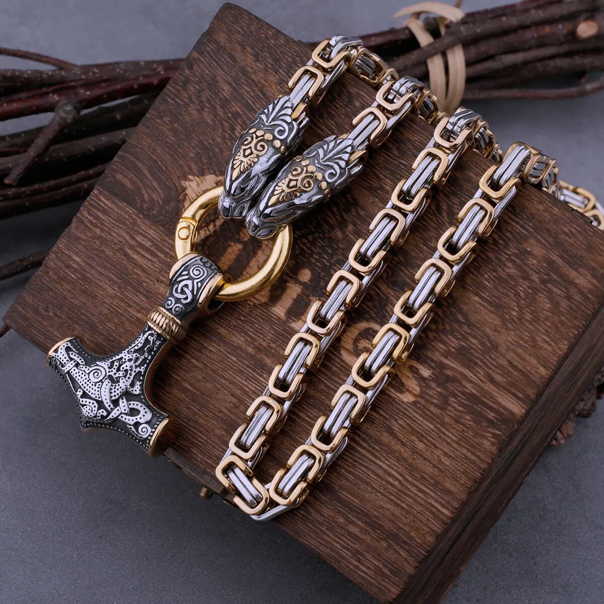 Nordic Dragon – Viking Hammer Pendant Necklace