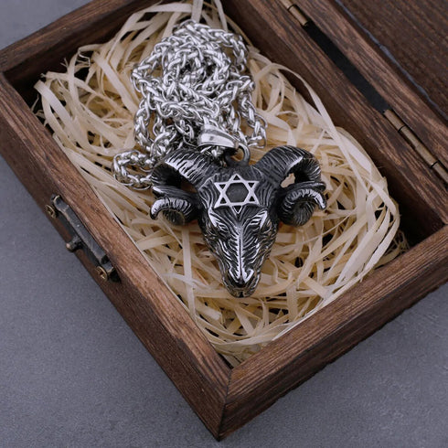Retro Hexagram Sheep Head Pendant
