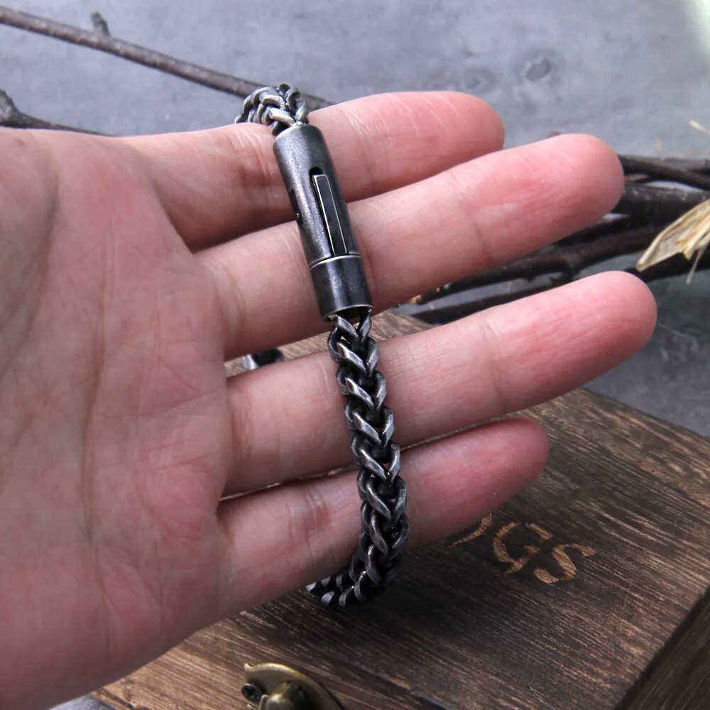 Viking Chain Link Bracelet – Vintage Steel Style