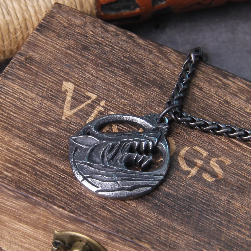 Stainless Steel Viking Wolf Necklace