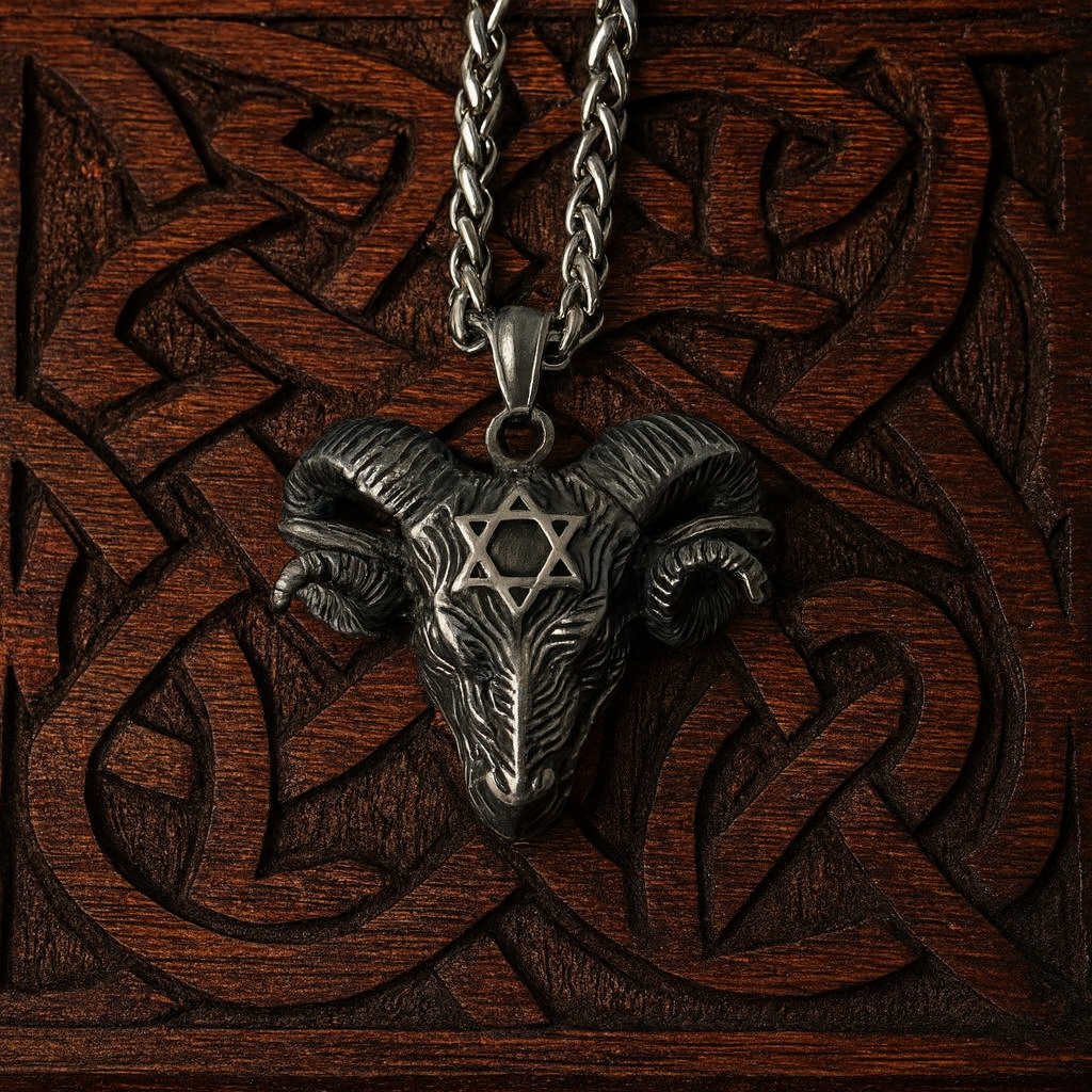 Retro Hexagram Sheep Head Pendant