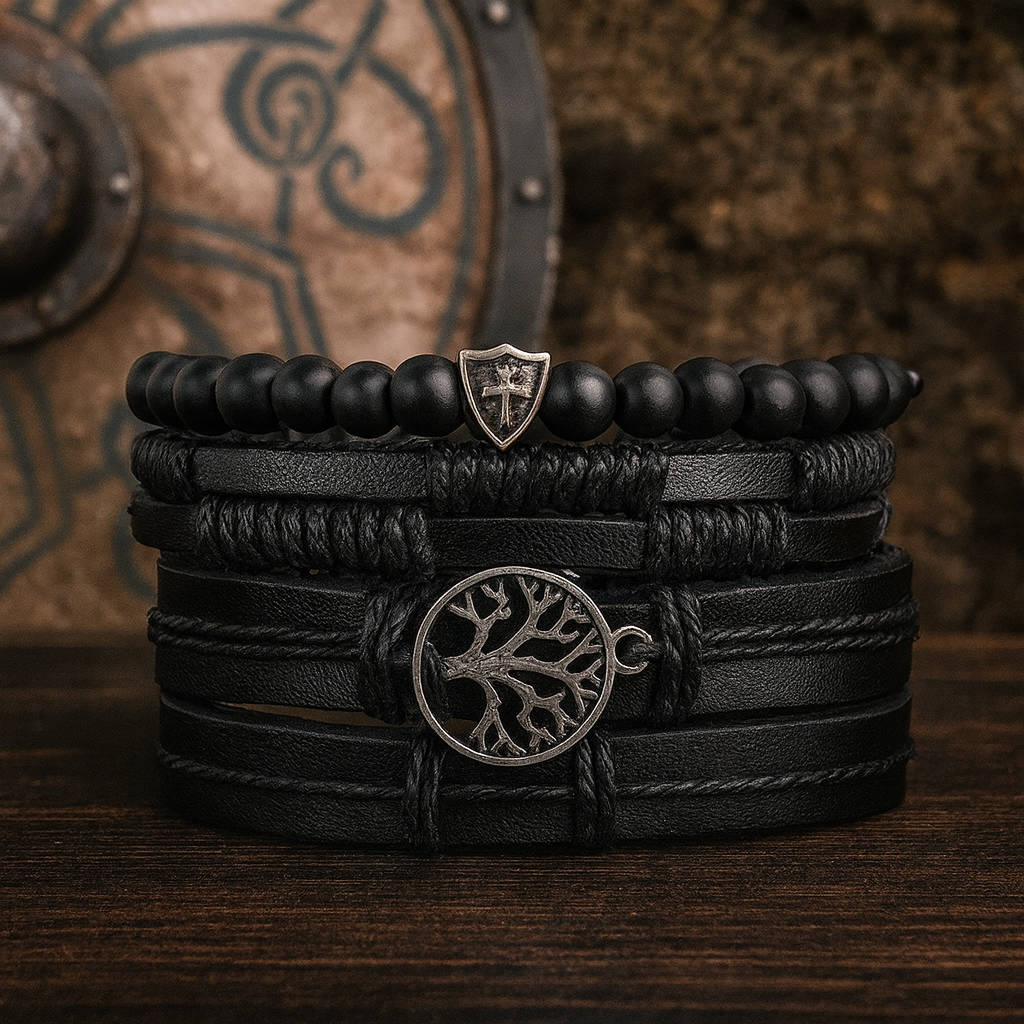 Tree of Life Leather Bracelet – Vintage Layers with Symbolic Meaning