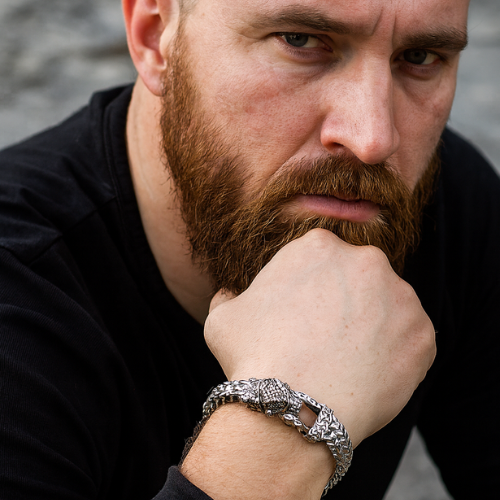 Dominant Snake Head Viking Bracelet