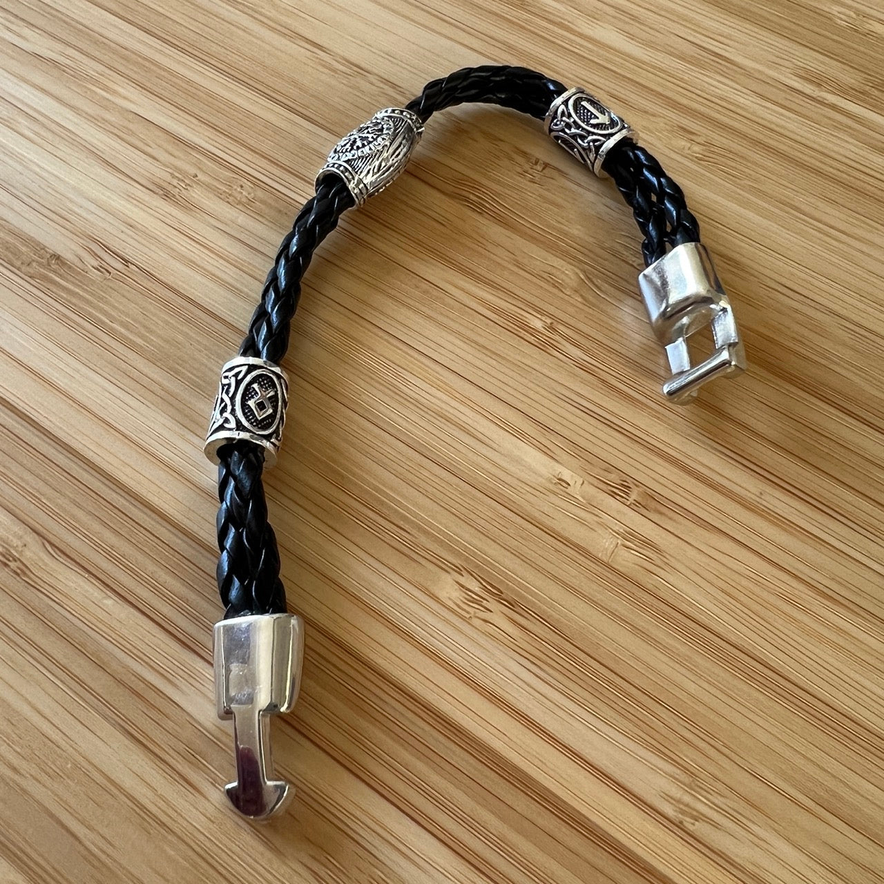 Compass Trinity Symbols Bracelet – Viking Runes & Vegvisir Compass