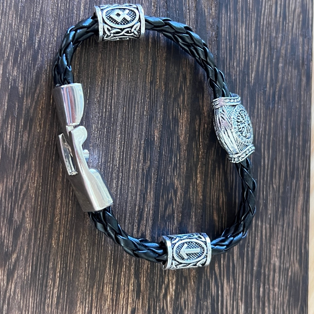 Compass Trinity Symbols Bracelet – Viking Runes & Vegvisir Compass