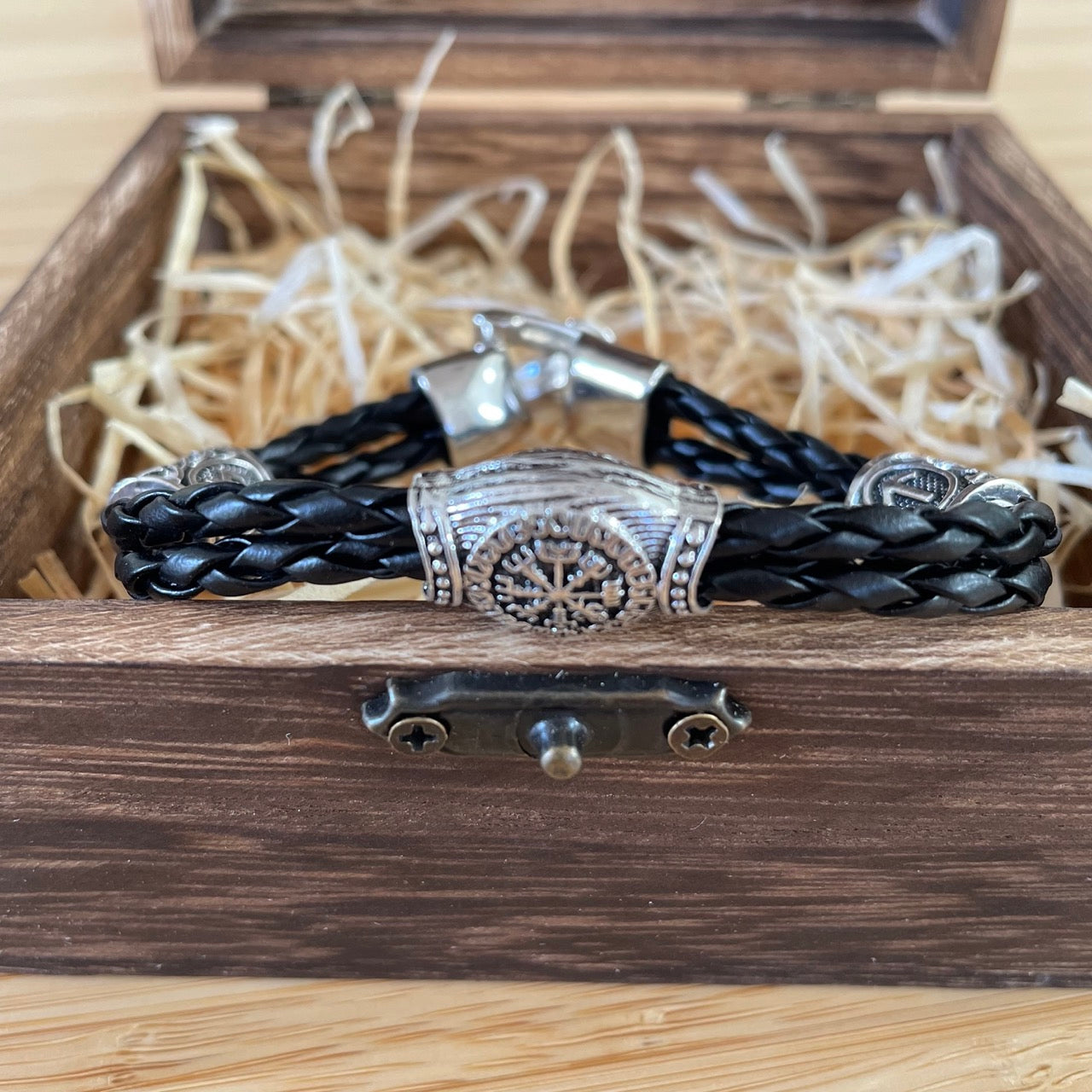 Compass Trinity Symbols Bracelet – Viking Runes & Vegvisir Compass