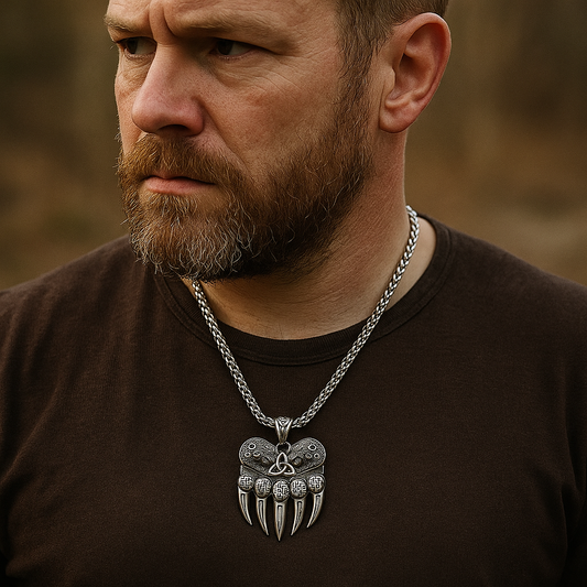 Viking Bear Paw Necklace: Never Fade, Stainless Steel