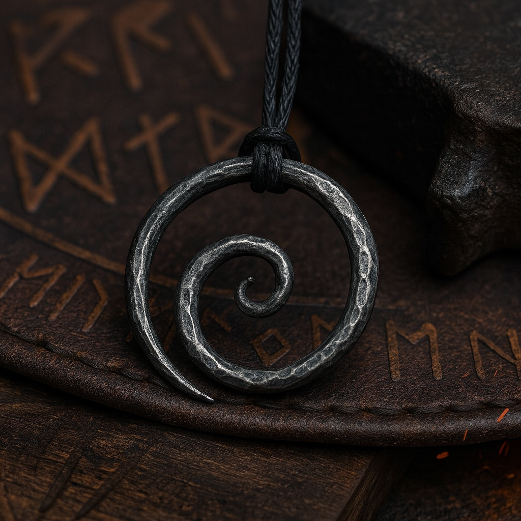 Iron Spiral Pendant Necklace