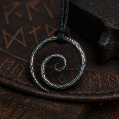Iron Spiral Pendant Necklace