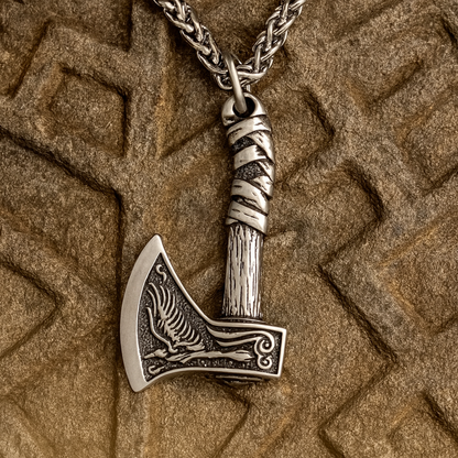 Viking Axe Necklace – Wolf & Crow Norse Amulet