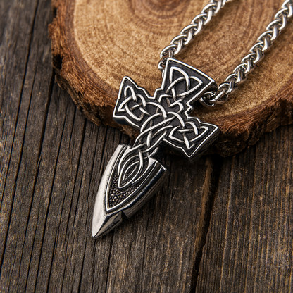 Viking Sword Cross Necklace – Norse Pendant for Men