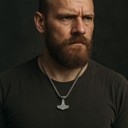 Gold Tone Mjolnir Necklace