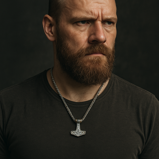 Gold Tone Mjolnir Necklace