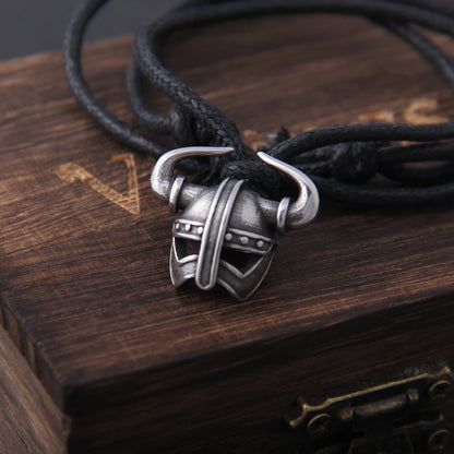 Viking Helmet Necklace: Never Fade, Adjustable Cotton Chain