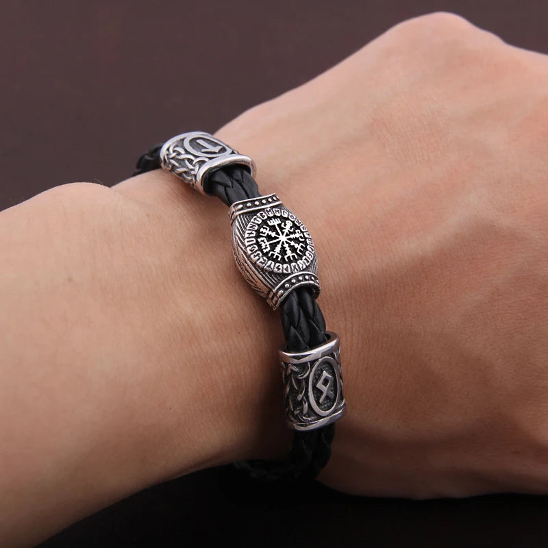 Nordic Amulet Runes Bracelet: Talisman Beads, Viking Symbols