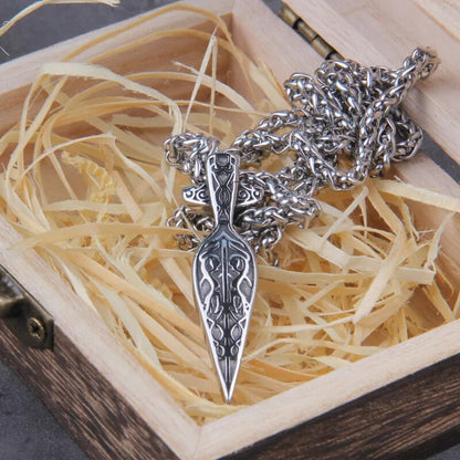 Never Fade Viking Sword Pendant: Men's Stainless Steel Necklace