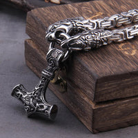 King's Chain (Silver) with Dragon Head & Hammer