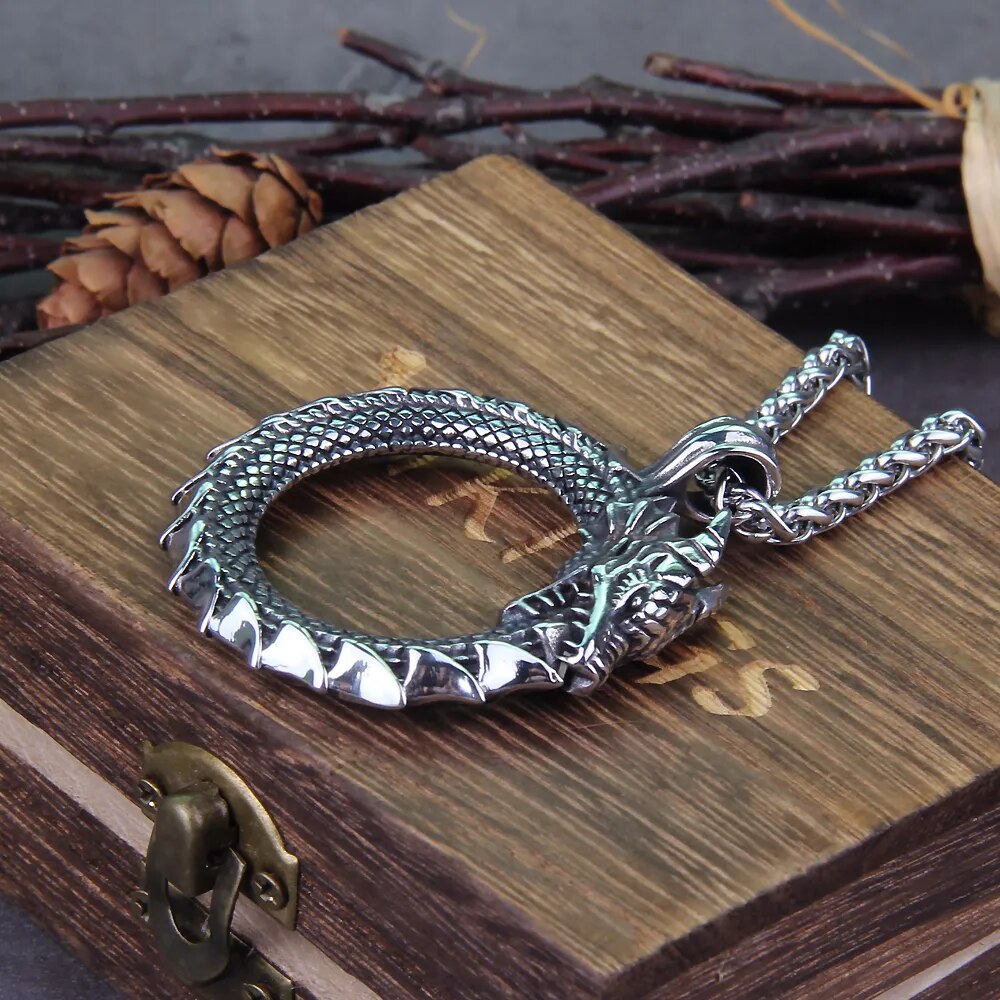 Eternal Valor: Viking Ouroboros Necklace