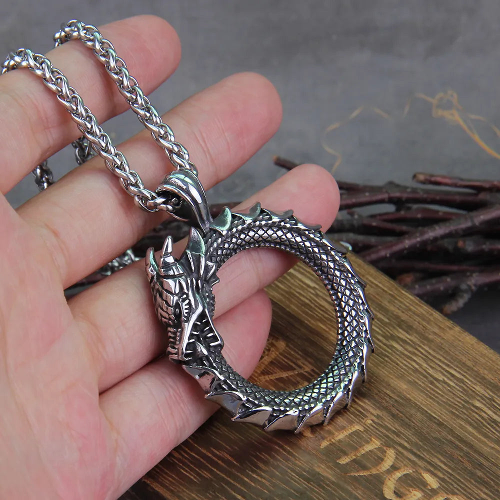 Eternal Valor: Viking Ouroboros Necklace