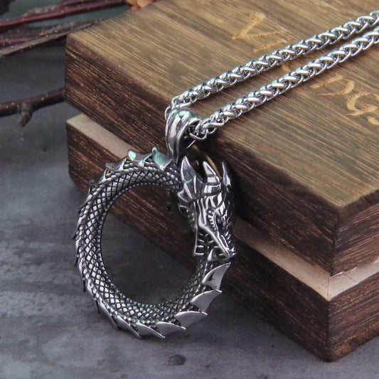 Eternal Valor: Viking Ouroboros Necklace