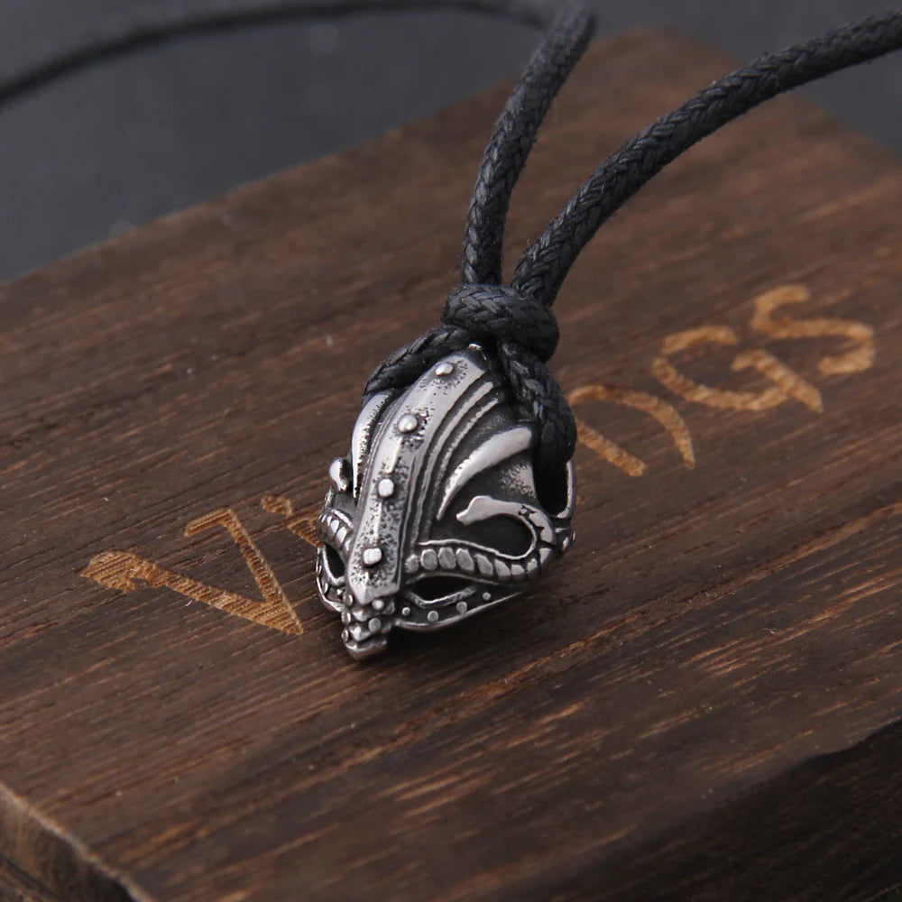 Viking Helmet Necklace: Never Fade, Adjustable Cotton Chain