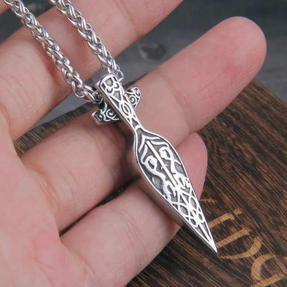 Never Fade Viking Sword Pendant: Men's Stainless Steel Necklace