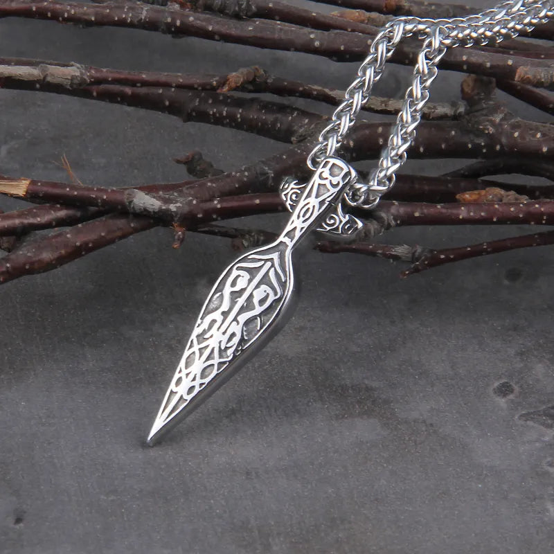 Never Fade Viking Sword Pendant: Men's Stainless Steel Necklace