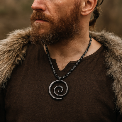 Iron Spiral Pendant Necklace