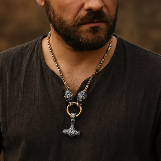 Wolf King Thor’s Hammer Necklace – Viking Amulet