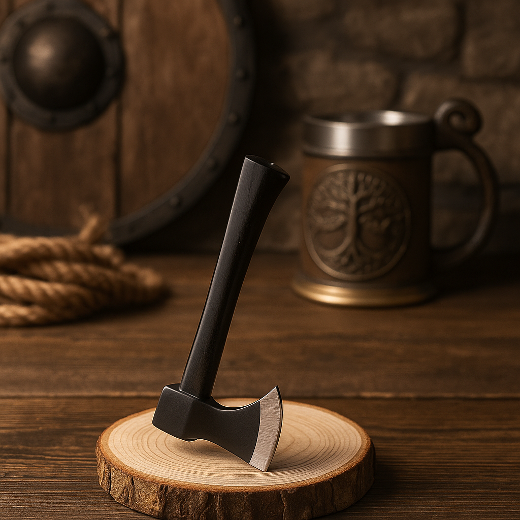 Mini Viking Axe: 10cm, Wooden Handle, Gift-Ready