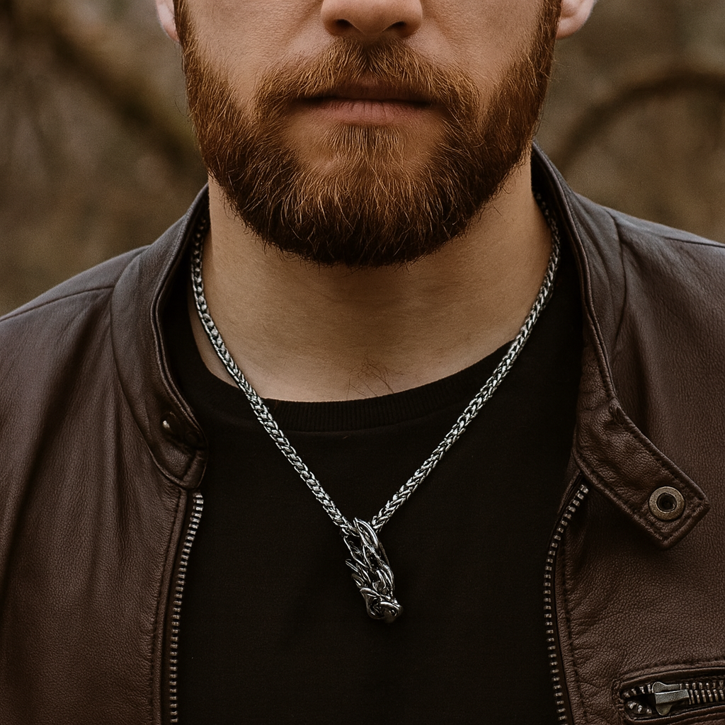 Viking Dragon Head Necklace