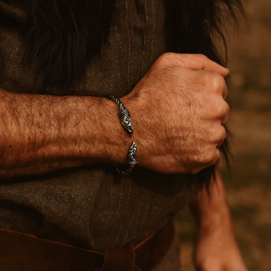 Norse Raven Bracelet – Solid Viking Cuff for Men