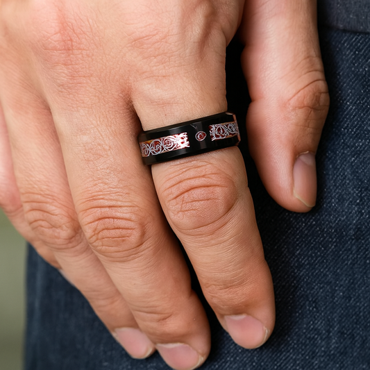 Celtic Rose Knot Tungsten Ring