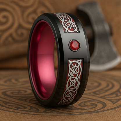 Celtic Rose Knot Tungsten Ring