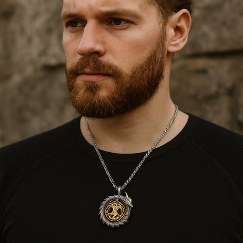 Ouroboros Tree of Life Necklace – Rotating Pendant