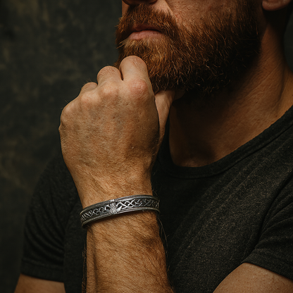 Nordic Rune Bangle – Thor’s Hammer, Viking Bracelet