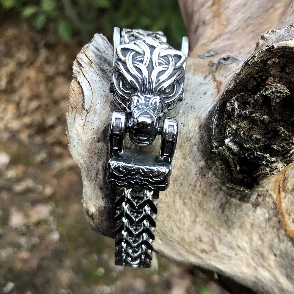 Wolf Stainless-Steel Bracelet