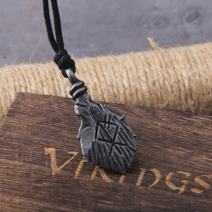 Gray Viking Rune Necklace: Adjustable