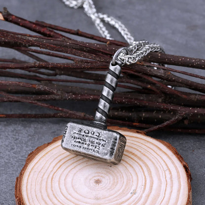 Vintage Viking Thor Hammer Necklace: Stainless Steel